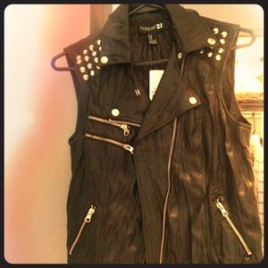 Forever 21 faux leather studded vest