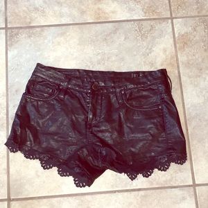 Leather shorts