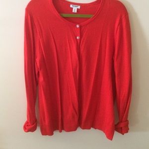Red long sleeve cardigan