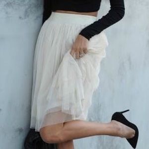 Custom made ivory, tulle skirt.