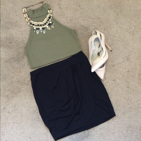 Cute black double layer pencil skirt💕