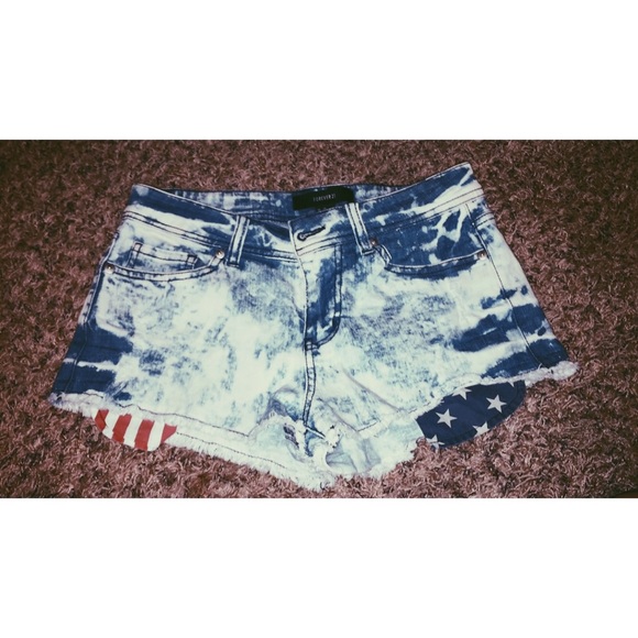 American flag jean shorts