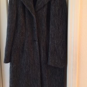 Women "bebe" Moher Wool knee length coat in gray!