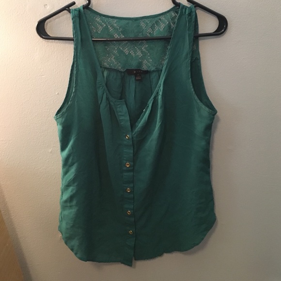 teal flowy tank