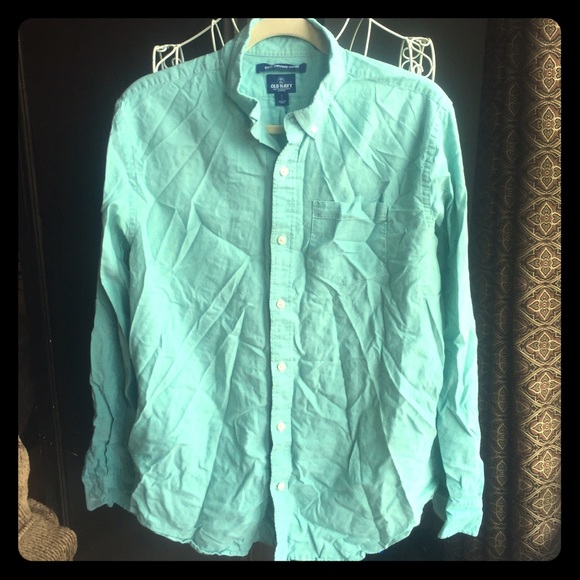 Men's sea foam green Jean button down