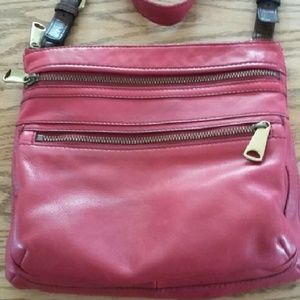 Fossil red leather crossbody