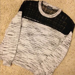 Mesh top grey bottom sweater