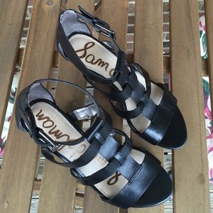 Sam Edelman Wedge Sandals Black 7