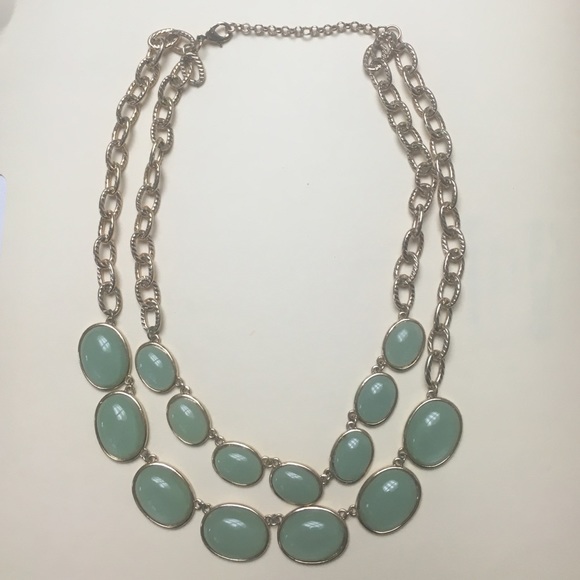 Gold and teal statement necklace