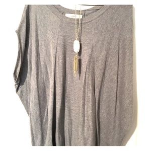 LOFT short sleeve grey sweater
