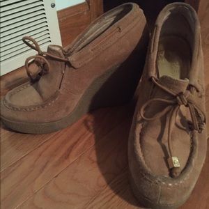 Michael Kora suede wedges