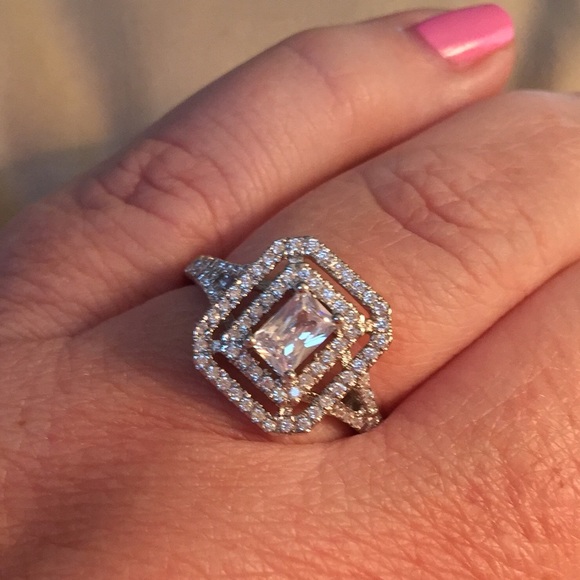 CZ Double Halo Ring