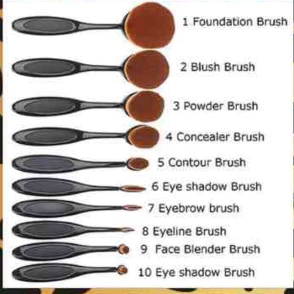 10 Oval Makeup brush set - Picture 4 of 4