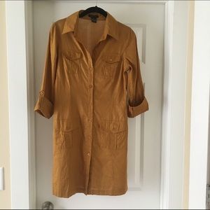 Gold BCBG Safari style shirt dress