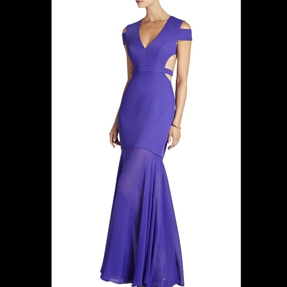 BCBG PERSIAN BLUE CUTOUT GOWN - PRICE NEGOTIABLE