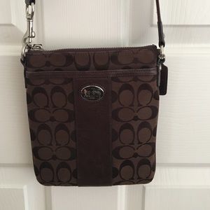 Brown coach cross body purse