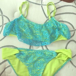 Blue and Green Bikini