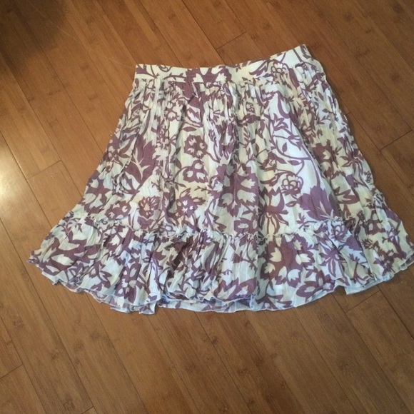 White and purple floral skirt