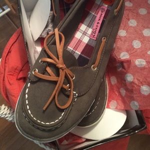 Grey boat shoe