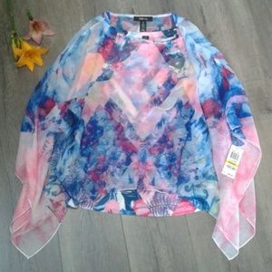Cami and shell overlay blouse