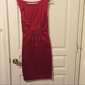 Red satin dress