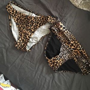 Leopard print bikini bottom