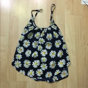 NWOT Flower Cropped Shirt
