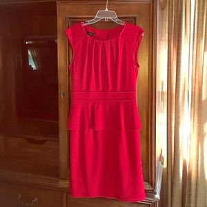 Red Sleeveless Peplum Dress