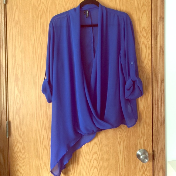 MAURICES Cobalt Blue Asymmetrical Flowing Top