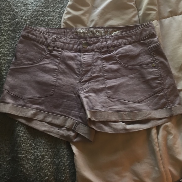 High waisted shorts. Light purple