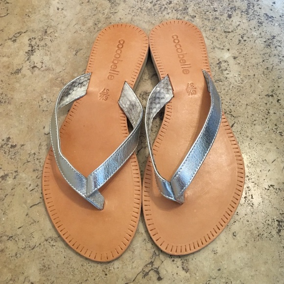 Cocobelle Asli Silver Thong Sandal