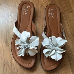 White Flower Thong Sandals