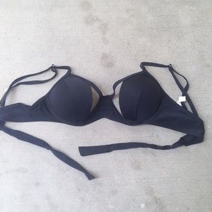 Black bikini top with cutouts
