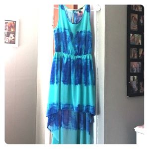 Blue green beautiful summer dress