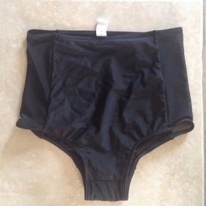High waisted black swim bottoms