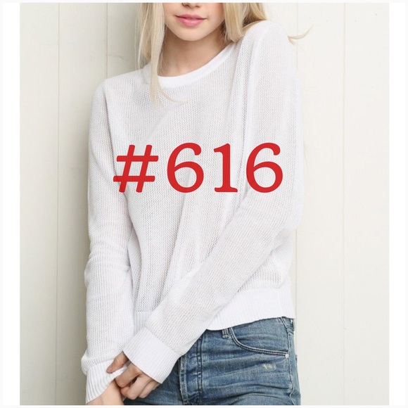 Brandy Melville White Aliya Knit Sweater NWOT