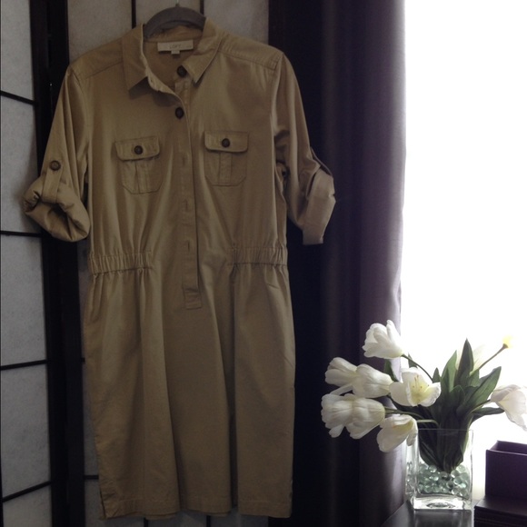 LOFT khaki shirtdress, never worn, size MP