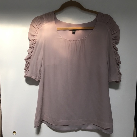 Chiffon blush Ann Taylor Blouse with ruching
