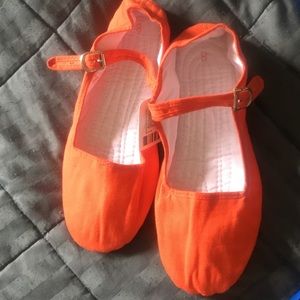 Orange Mary Janes