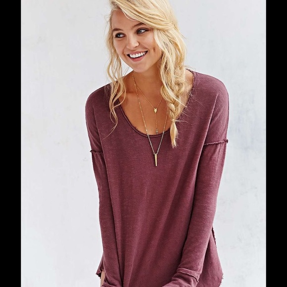 NWOT Truly Madly Deeply long sleeve inside out top