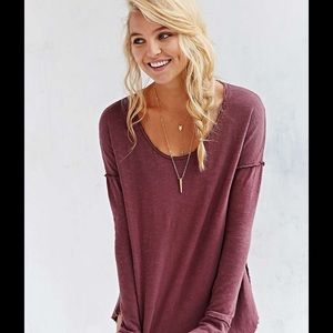 NWOT Truly Madly Deeply long sleeve inside out top