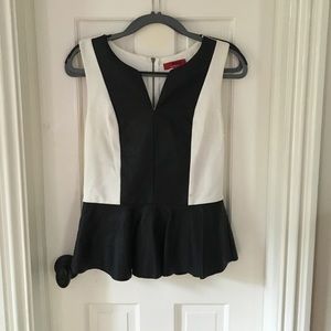 Leather peplum top