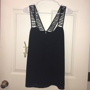 Black naked zebra tank
