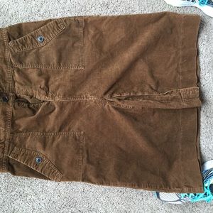 Loft tan size 12 Kneelength corduroy skirt