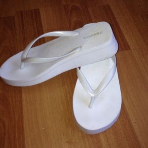 White Platform Flip Flop Sandals