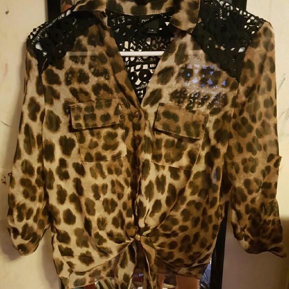 Cheetah print button down