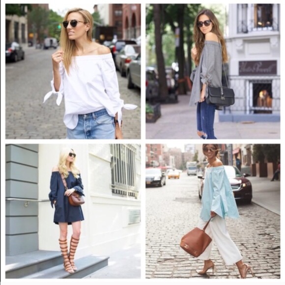 Last one!! Blue off the shoulder top - Picture 3 of 4