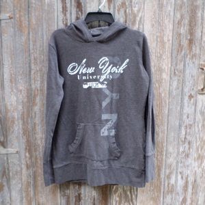 Gray NYU pullover hoodie
