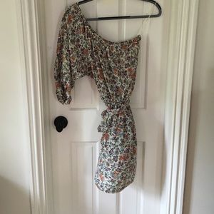 Floral Rebecca Taylor one-shouldered dress
