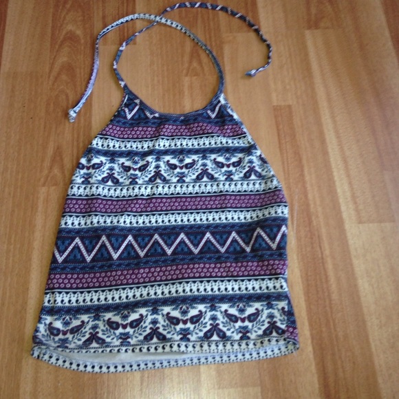 Urban Outfitters Boho Paisley Halter Crop Top - Picture 1 of 4